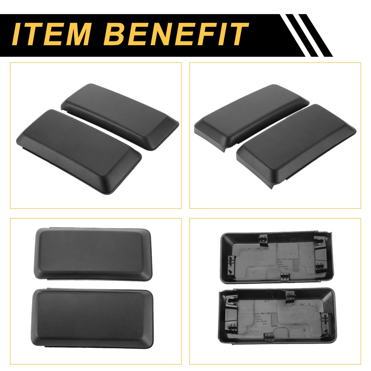 REPAIROCK Front Bumper Pads for Ford F-150 2018-2020 Front Left Right Bumper Guards Insert Pads Caps Plastic Black 1 Pair
