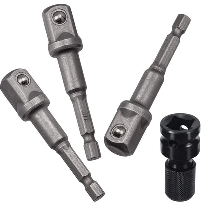 OIIKI 6 Pack 1/2 inch Square Socket Adapter Bit Set, Impact Driver Power Bits for Automotive DIY-1/4 Hex Shank