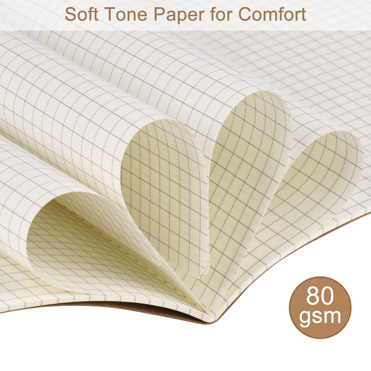 ZCZN A5 Square Grid Notebook 24 Pack, Kraft Jounurals Notebooks 60 Pages(30 Sheets), 8.15 * 5.5 Inches Notebooks Bulk, Diary, Subject, Memo Notebooks for Work, School, Office