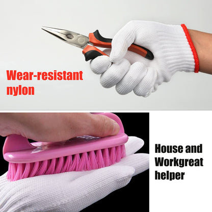 Apauls 12Pairs Cotton Work Gloves, Safety Protection Work Gloves for Painter Mechanic Industrial Warehouse Gardening Construction Men & Women, BBQ Thicker Industry Workhouse Working