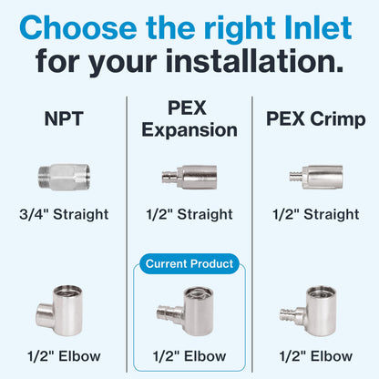 Aquor 1/2 inch PEX F1960 Expansion 90 Degree Elbow Stainless Steel Inlet, Pipe Fitting Accessory, Installation Part for Aquor House, RV, and Boat Hydrants