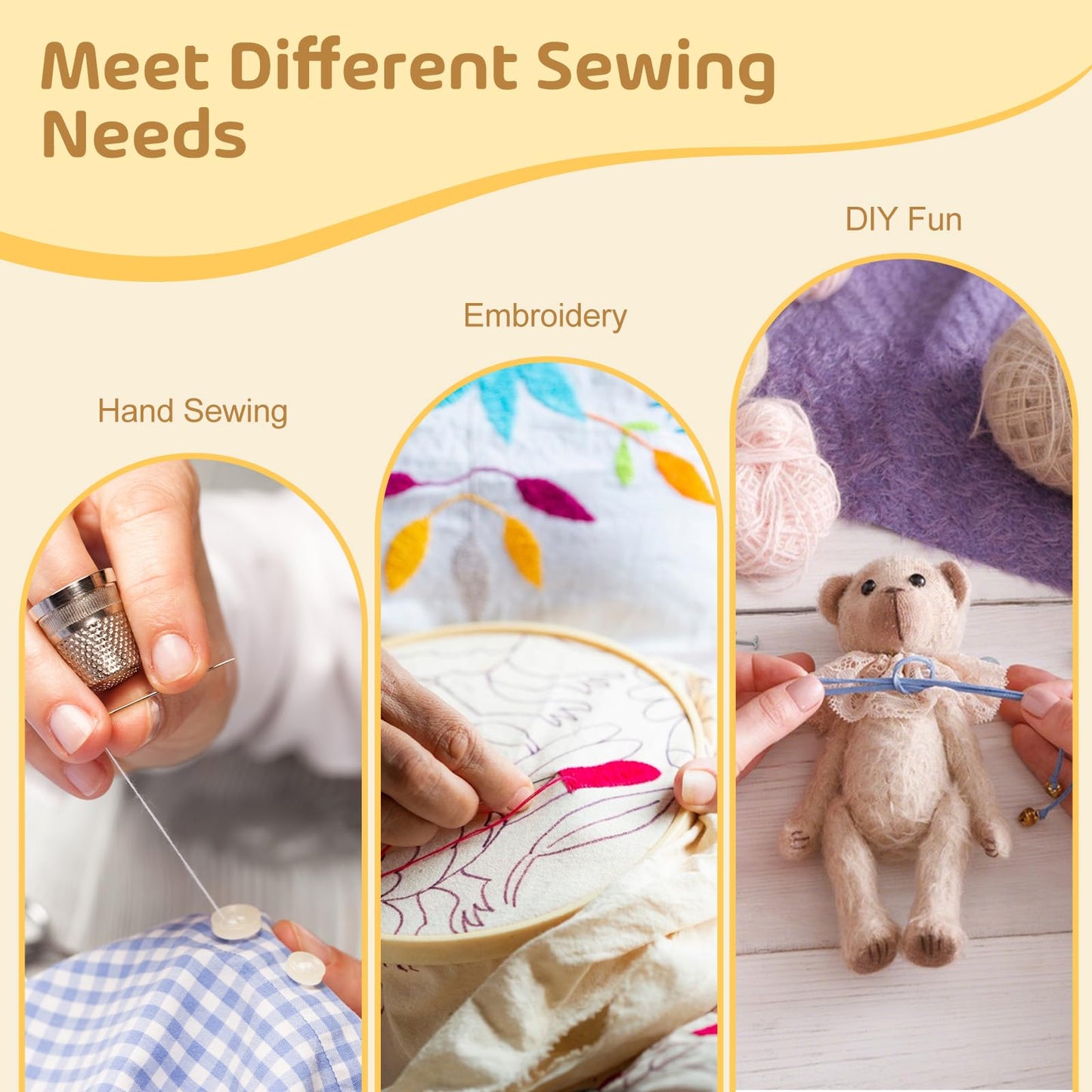 72 pcs Sewing Machine Thread Kit, Thread with Prewound Bobbins & 36 Colors, 400 Yard Polyester for Hand Sewing DIY & Emergency Home, Christmas Stocking Stuffers White Elephant Gifts for Women Mom