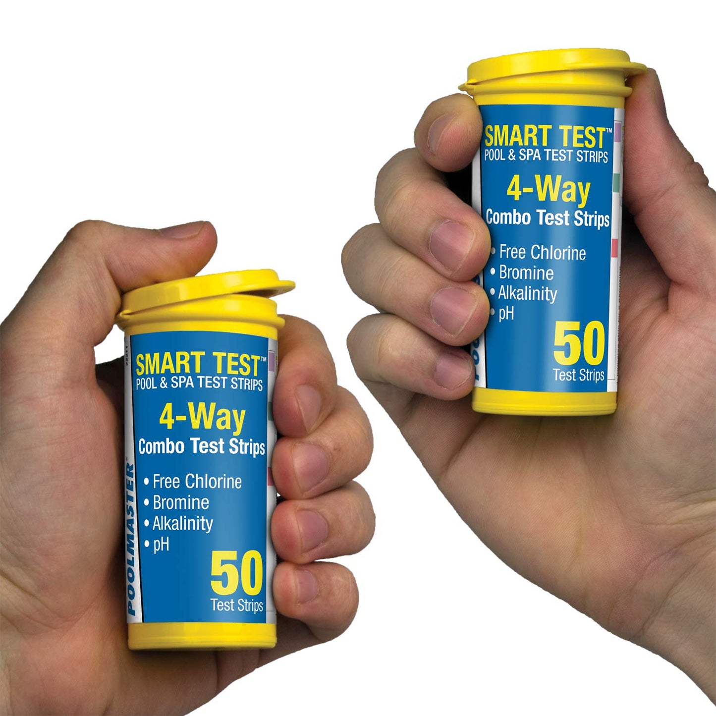 Poolmaster 22200 Smart 4-Way Swimming Pool and Spa Water Chemistry Test Strips, 100 Count, 2 Pack, Made in The USA, Yellow