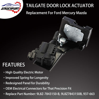 Rear Liftgate Door Lock Actuator Tailgate Latch Actuator | for 2009-2012 Ford Escape 2008-2011 Mazda Tribute 2009-2011 Mercury Mariner | Replace OE# 9L8Z-7843150-B 9L8Z7843150B