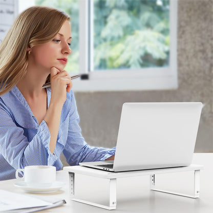 BESIGN MS01 Monitor Stand Riser, Height Adjustable Laptop Stand, Computer Monitor Stand for Monitor, Computer,Laptop,Printer (White)