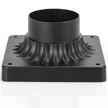 YSN Outdoor Post Light Mounting Base 2 Pack, 3 Inch Pier Mount Base, Aluminum Pier Mount Adapter in Black Finish, 5.63" L x 5.63" W x 2.9" H