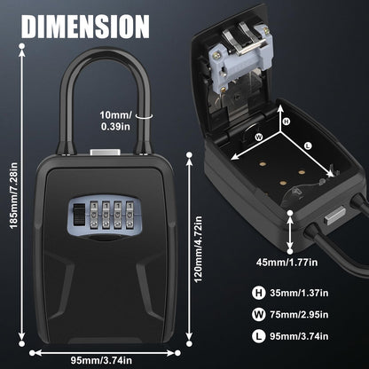 Large Key Lock Box, [Hanging & Wall Mounted] Diyife Large Capacity Lock Box for Car Keys Outdoor, Waterproof Resettable 4 Digit Combination Car Key Box for Home, Garage, Realtors, Office
