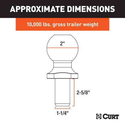CURT Manufacturing 40090 2 In. Diameter Chrome Trailer Ball