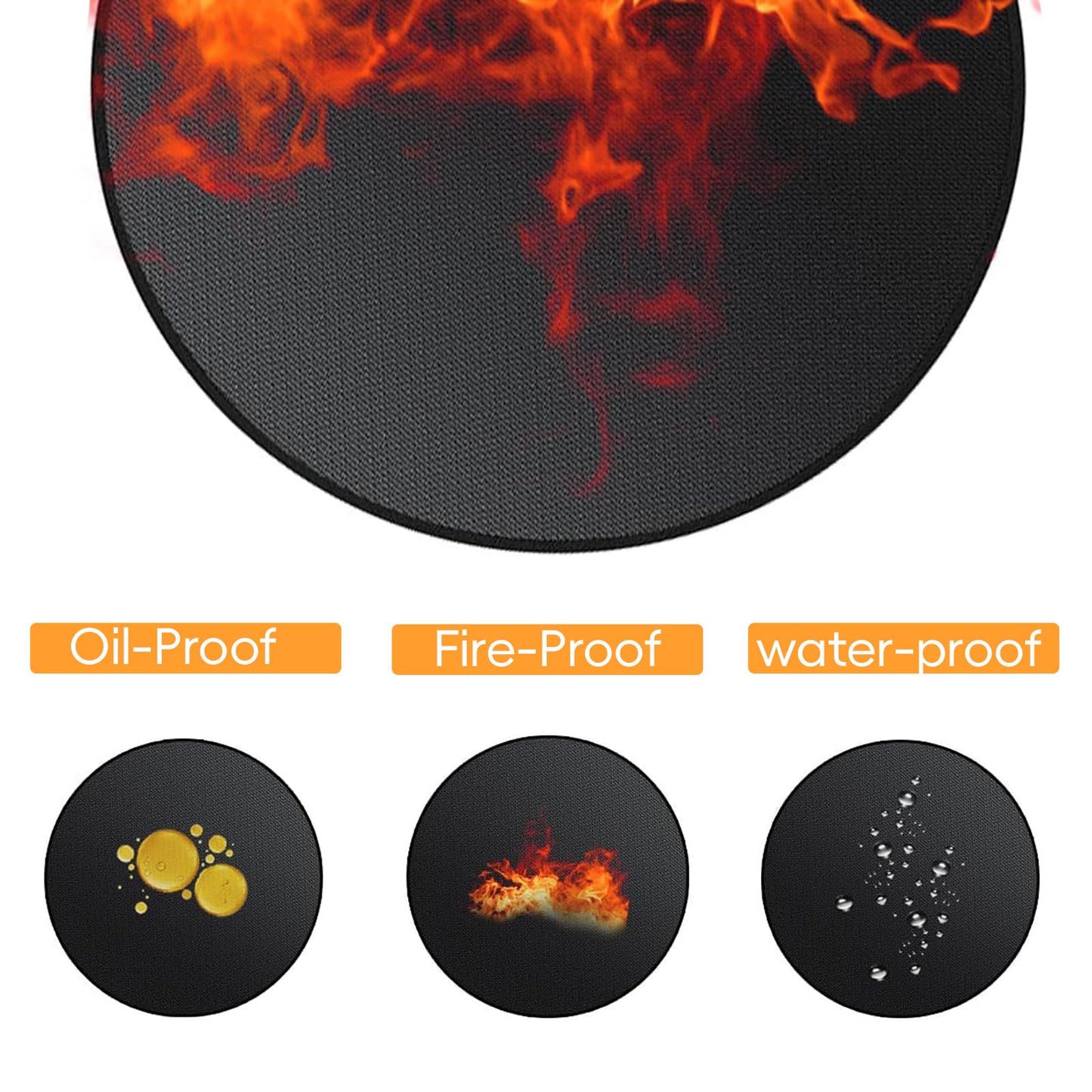 36" Fire Pit Mat for Solo Stove Bonfire, Round Fireproof Under Grill Mats for Deck Patio Grass Outdoor Grill Accessories, Portable and Reusable