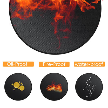 36" Fire Pit Mat for Solo Stove Bonfire, Round Fireproof Under Grill Mats for Deck Patio Grass Outdoor Grill Accessories, Portable and Reusable