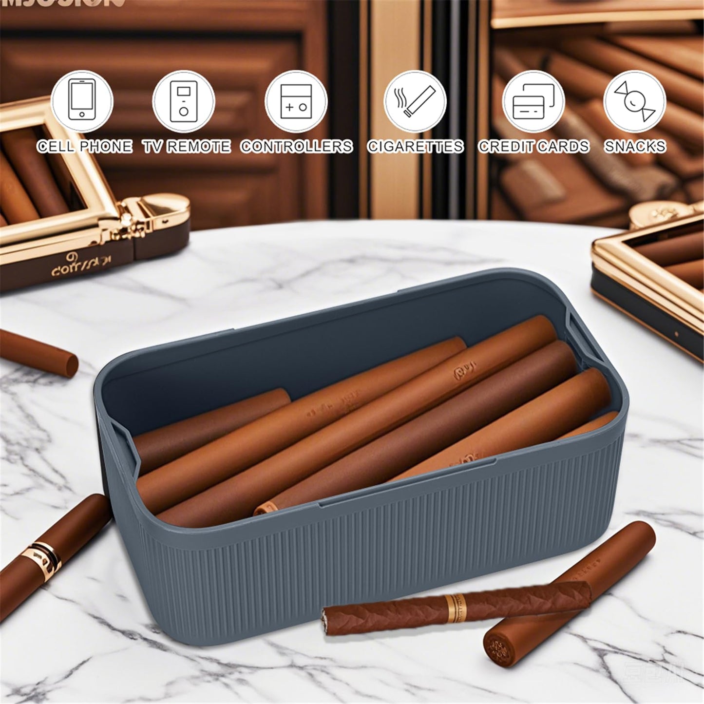 Small Lock Box with Code for Snacks, Medicine, Mobile Phone Storage, Phone Lock Box Video Games,Social Media,Snacks Cravings,Self-Control Lockable Storage Box, Phone Locker Locking Container.Blue