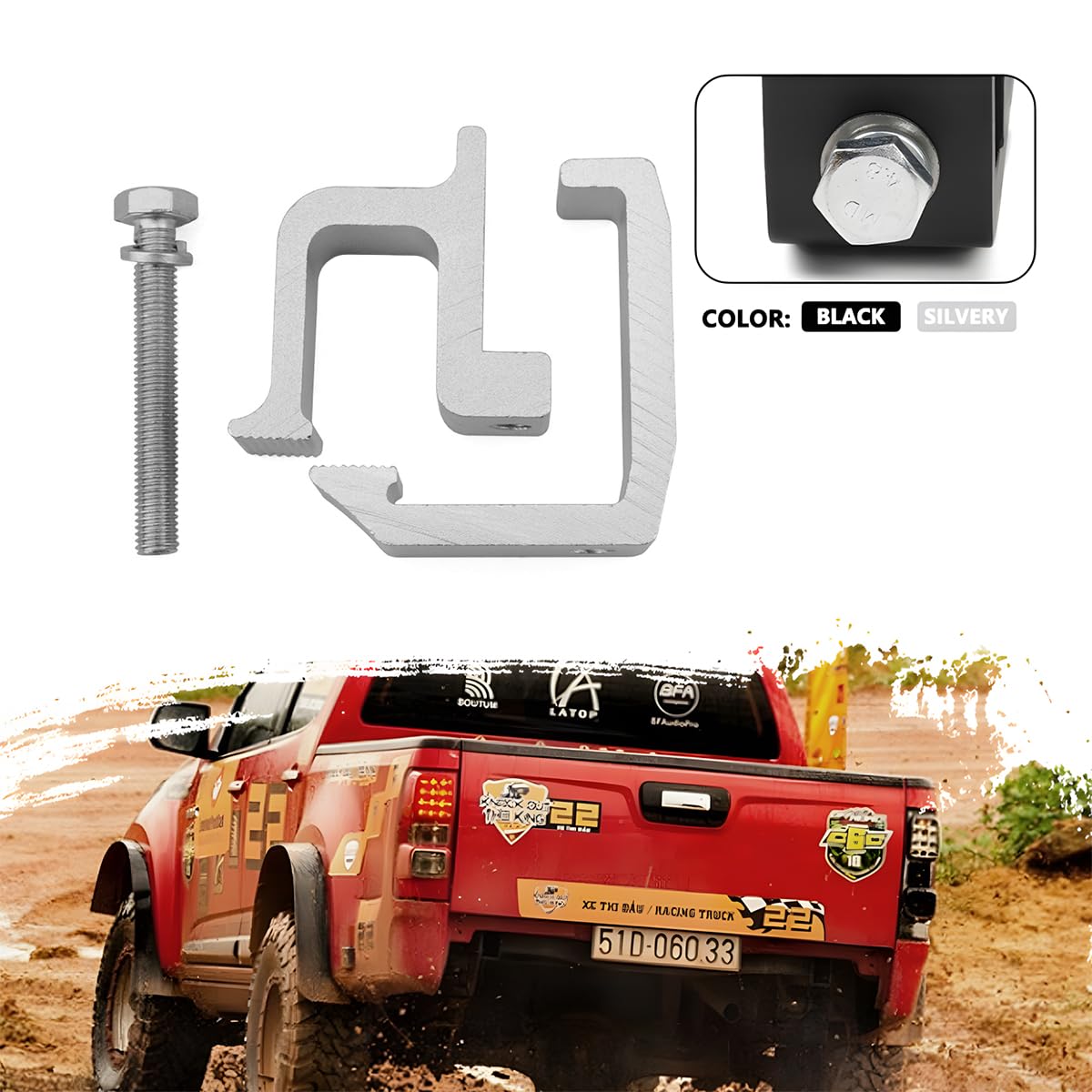 XINLIYA Truck Topper Clamps, 4PCS Aluminum Cap Shells Mounting Clamps for Camper Bed Rack ＆ Canopy Bracket, Heavy Duty Automotive Accessories, Universal for Pick Up, RV, Trailer (Silver)
