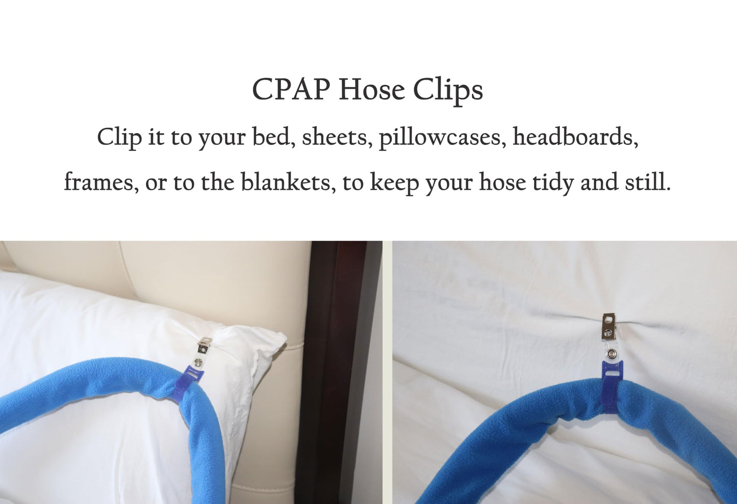 CPAP Hose Cover with 4 Holding Clips, Soft Fleece Tubing Wrap Insulator with Zipper, Universal and fit All CPAP 6ft tubing, Comfortable CPAP Supplies, CPAP Accessories,