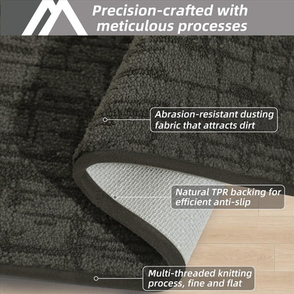 COSY HOMEER Non-Slip Doormat, 20" x 32" Doormats Entryway Rug Absorbent Dirt Trapper Door Mat for Indoor Entrance, Front Back Indoor Door Mats, Grey