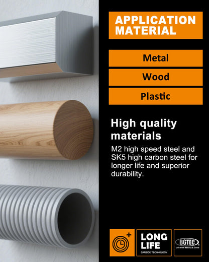 50PCS T Shank Jigsaw Blades Set - BGTEC HCS/HSS Jig Saw Blades for Wood, Plastic and Metal Cutting(T119B*5-T119BO*5-T101BR*10-T144D*10-T244D*5)