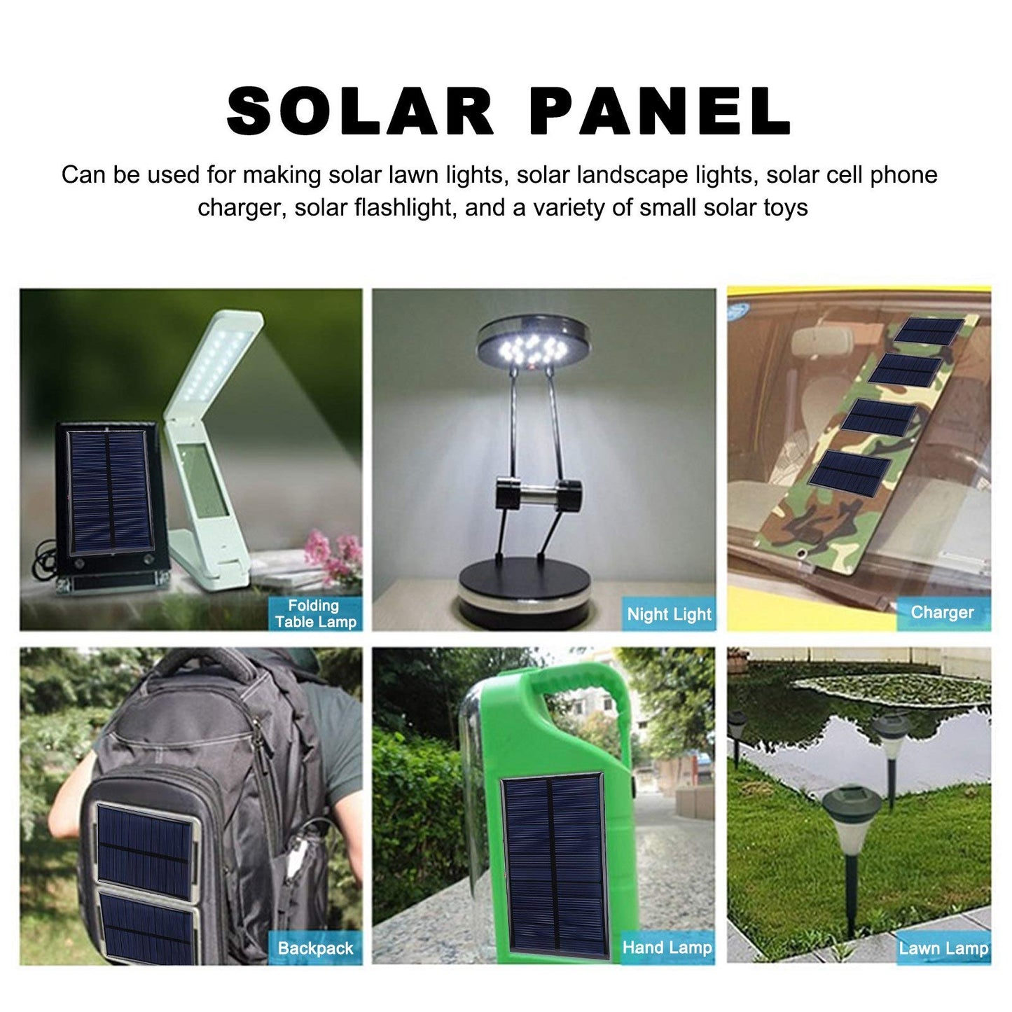 3Pcs Mini Solar Panel DC 6V Polysilicon Solar Cell Module Solar DIY System Kits with 30cm Cable