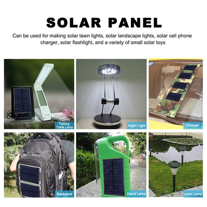 3Pcs Mini Solar Panel DC 6V Polysilicon Solar Cell Module Solar DIY System Kits with 30cm Cable