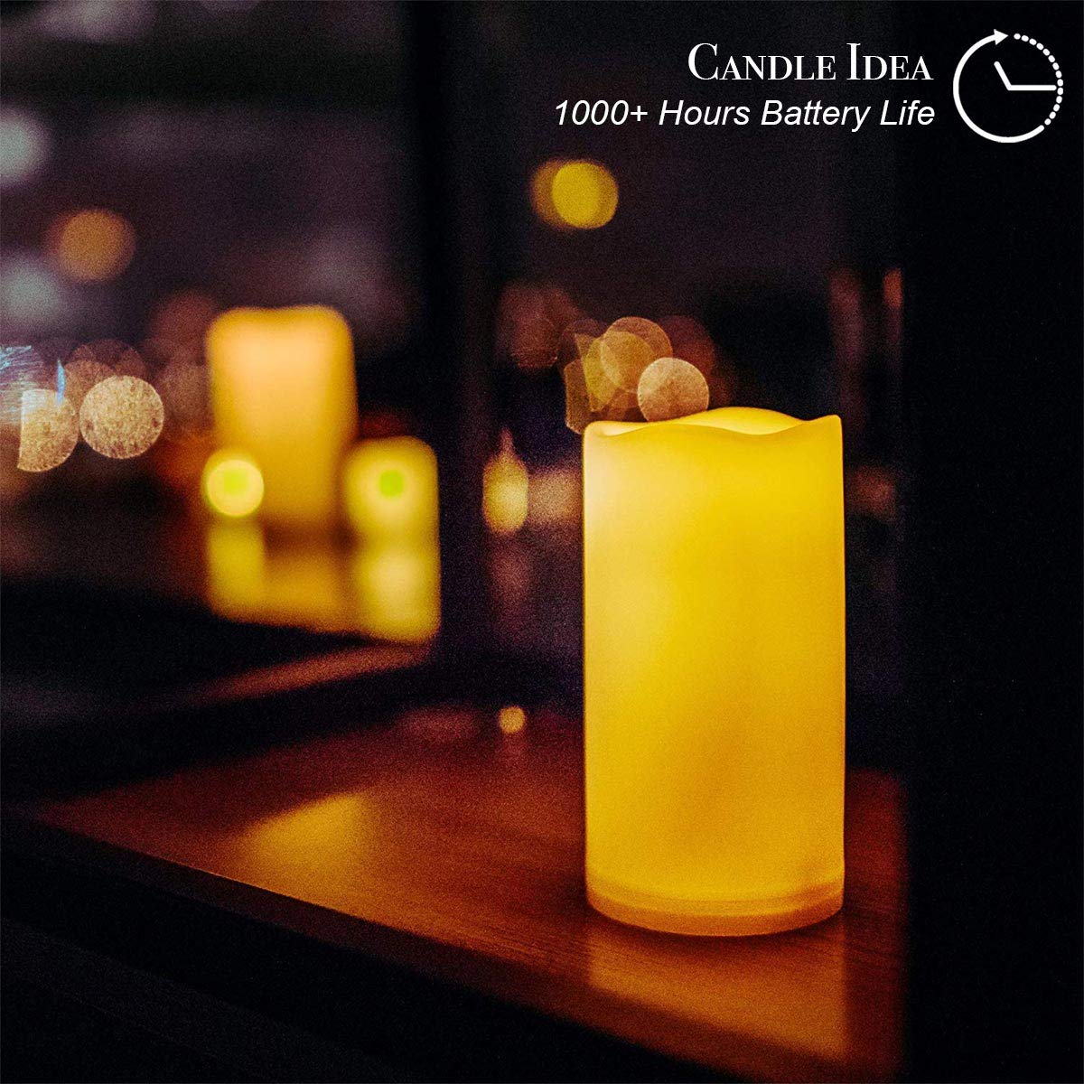 2 PCS 3" x7" Waterproof Outdoor Battery Operated Flameless LED Pillar Remote Candles Flickering Plastic Resin Electric Decorative Light for Lantern Patio Garden Home Decor Party Wedding Decoration