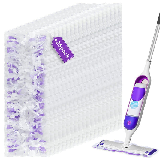 25 Pack Disposable Power Mop Refills for Swiffer Power Mop,Spray Wet Pads Refill for Swiffer,Disposable Swifter Mopping Pads Refills for Multi-Surface Floor Cleaning