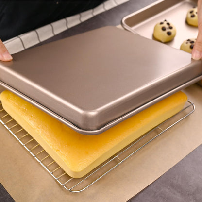 WMKGG 11 x 9 Inch Air Fryer Toaster Oven Tray, Set of 2 Nonstick Heavy Carbon Steel Toaster Baking Pan for Cuisinart, Ninja Foodi, Breville, Gowise, Black Decker
