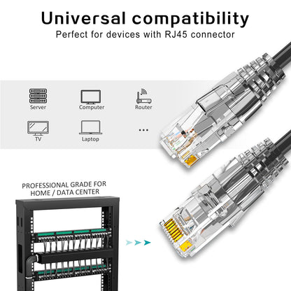 Cat6a Patch Cable 1FT - 24 Pack, Ercielook Cat6a Ethernet Cable, 10Gbps 550Mhz High Speed Network Cable, 28AWG Pure Copper Short LAN Cord for Patch Panel/Network Cabinet - Black