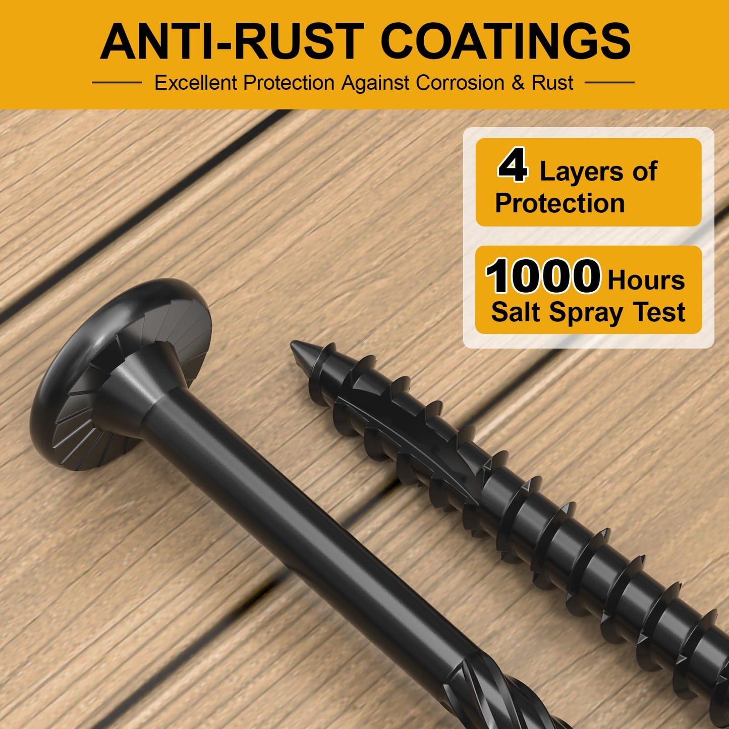 #14 x 3 Wood Structural Lag Screws 54Pcs Star Drive Decking Wood Screws, Rust Resistant Timber Screws for Timber/Log/Landscaping Wood