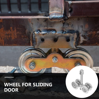 iplusmile Sliding Door Roller 4.33 Inch Steel Track Roller Wheel for Industrial Sliding Doors Heavy Duty Barn Door Pulley Replacement with Durable Hanging Wheel