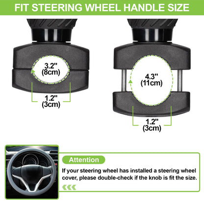Spurtar Steering Wheel Knob Spinner, 2Pack Universal Car Suicide Knob Power Handle Spinner Fit for Cars, Truck, Forklift, Mower, Tractor, Boat, Golf Cart – Black