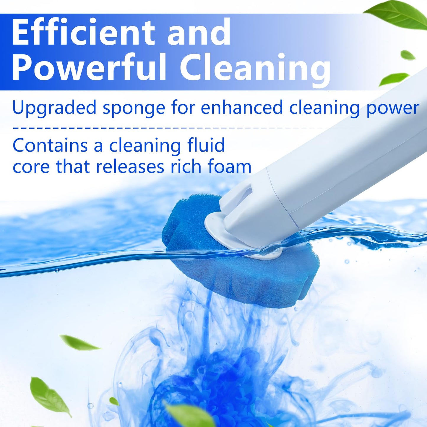 2 Pack Disposable Toilet Brush and Holder Set, with 48 Toilet Bowl Cleaner Refills & Upgraded Clamping System, for Bathroom Cleaning,Sink, Bathtub, Floor, Wall Mounted or Floor Standing