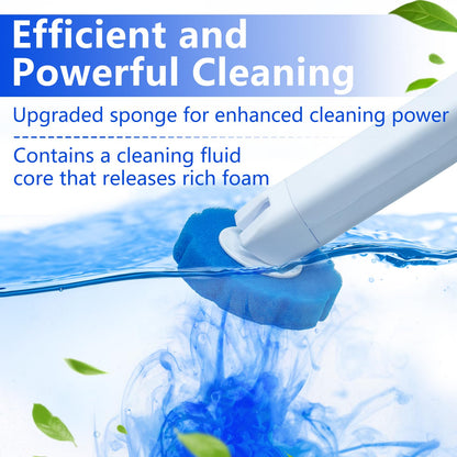 2 Pack Disposable Toilet Brush and Holder Set, with 48 Toilet Bowl Cleaner Refills & Upgraded Clamping System, for Bathroom Cleaning,Sink, Bathtub, Floor, Wall Mounted or Floor Standing