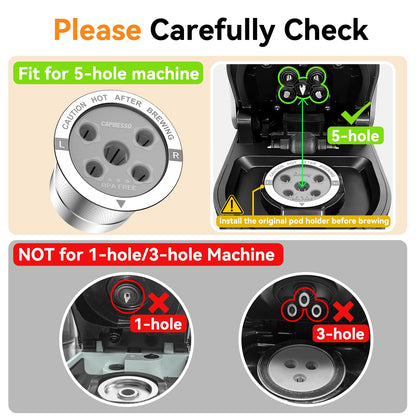 CAPMESSO Reusable K Cups for Keurig: 2025 Updated My K Cup Metal Coffee Filter Refillable Coffee Pods with 5 Holes - for K Supreme/K Slim/K-Duo Gen2/K-Brew Chill with MultiStream Technology (4 Pack)