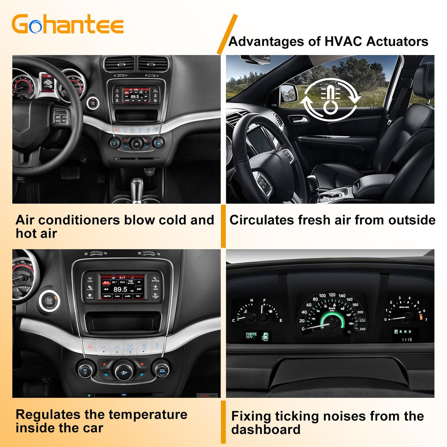604-029 HVAC Heater Air Blend Door Actuator Replacement for Chrysler 200 Cirrus Aspen Sebring Dodge Avenger Caliber Durango Journey Jeep Patriot Compass Wrangler Ram ProMaster 68018109AA 604029