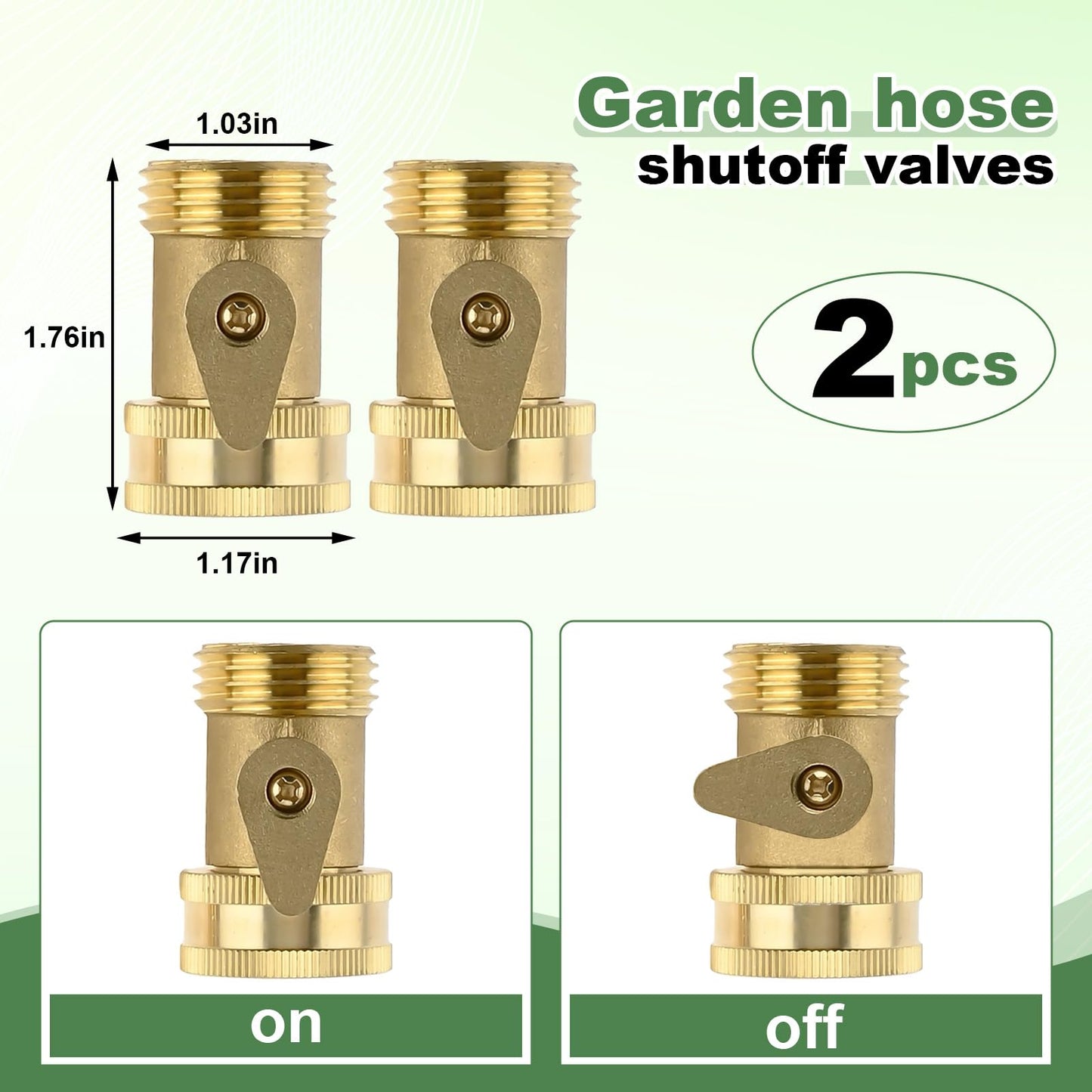 6 Pack Garden Hose Nozzle Set, Includes 2 Heavy-Duty Brass Adjustable Twist Hose Nozzles, 2 High Pressure Water Hose Jet Nozzles, 2 Brass 3/4" Garden Hose with shutoff Valve Sprayer Connectors