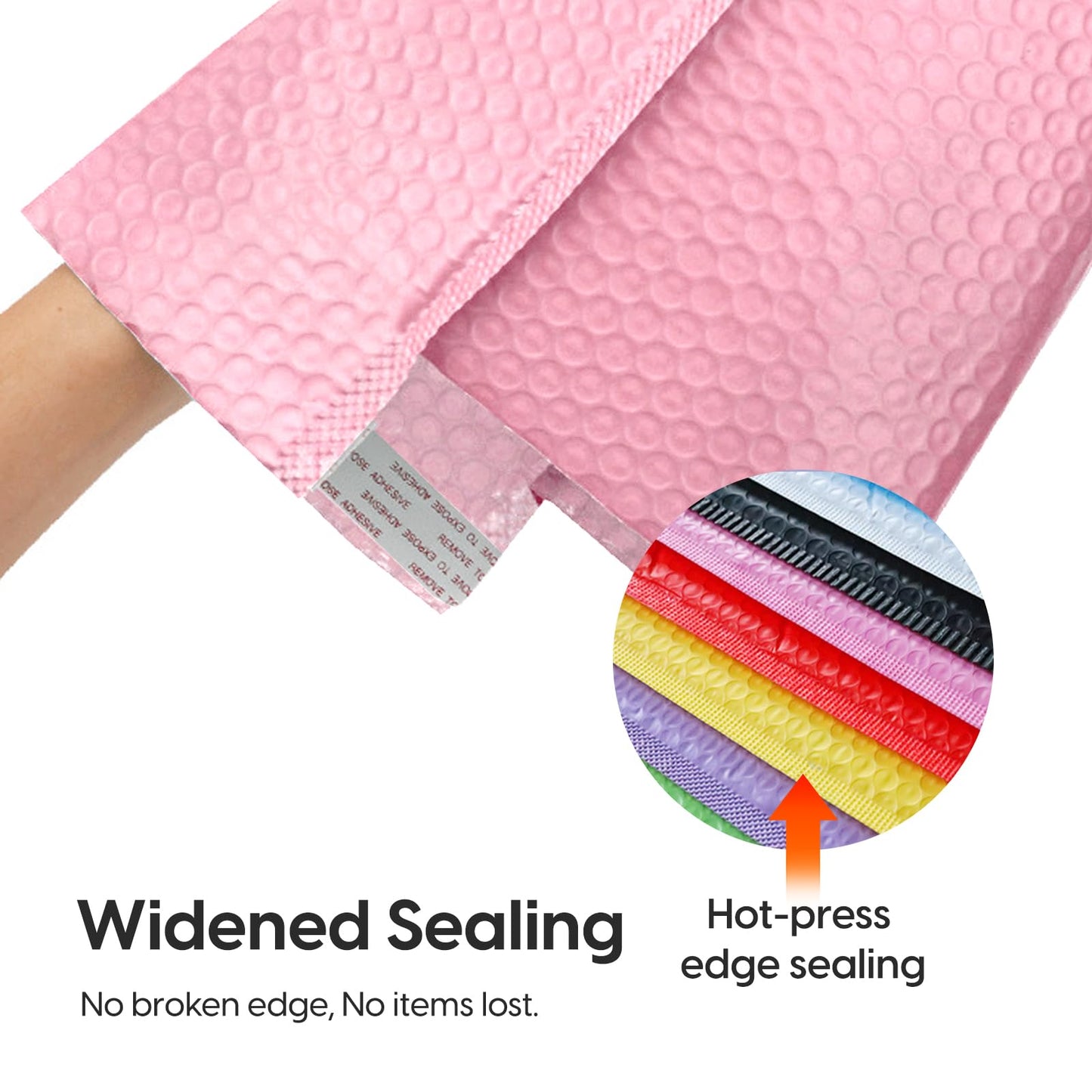 Bubble Mailers Waterproof 6 x 8 inches 50pcs Shipping Envelopes Multicolors Padded Envelopes Self Seal Adhesive (Pink, 6''x8'')