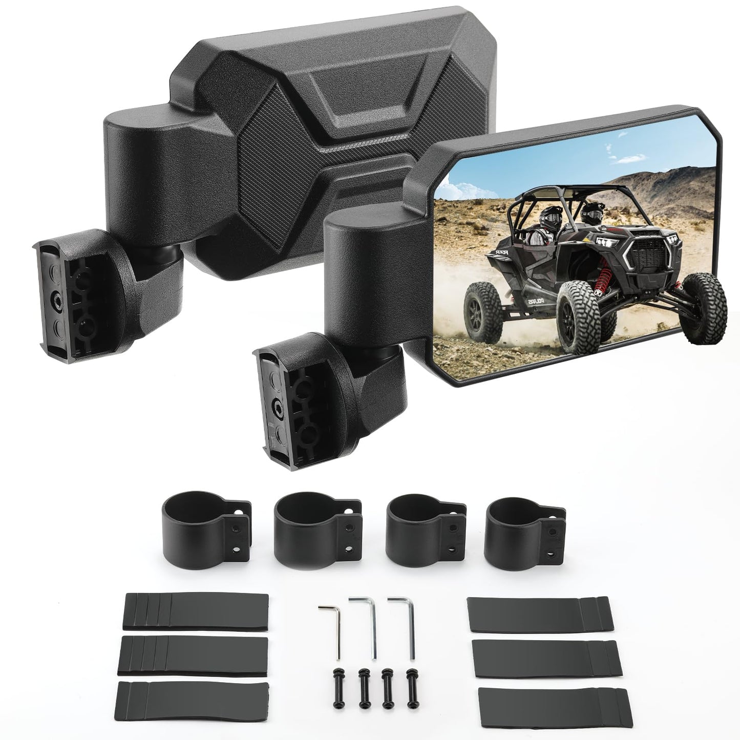 UTV Side Mirrors, OFIG UTV Mirrors Fits 1.6" - 2" Roll Cage Compatible with Polaris RZR 900 1000 Can Am Commander Mule Rhino Viking Wolverine Kubota RTV