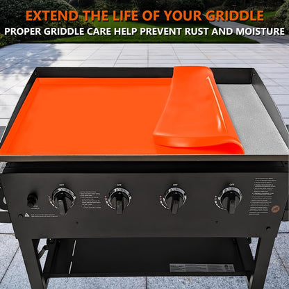 Silicone Griddle Mat for 36" Blackstone Gas Grill, Heavy Duty & Reusable Buddy Pad for Outdoor Barbecue, BBQ Tools Accessories Protective Cover (Orange, 36 Inches)