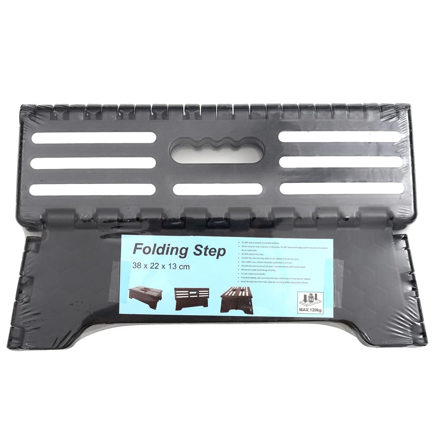 Portable Folding Step Stool, 5 inch Lightweight Anti-Skid Stepping Stool, Non-Slip Textured Grip Surface for Adults Seniors at Home, Kitchen, Bathroom, Bedroom, Closet, Holds Up to 300 Pounds Black