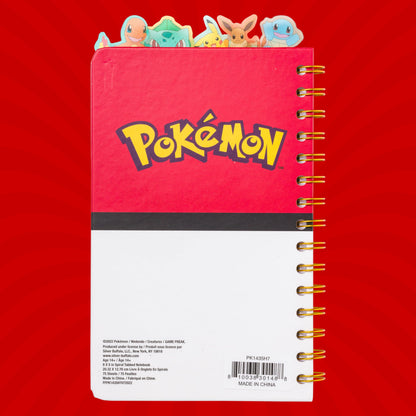 Silver Buffalo Pokemon Pokeball Starters Spiral Tabbed Notebook, 8 x 5 Inches