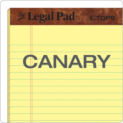 Tops Notebooks, The Legal Pad, Jr. Legal Ruled, 5 x 8 Inch, Canary, 50 Sheets per Pad, 12-Pack, Perforated Pages, for Office, Legal or On-The-Go Notes