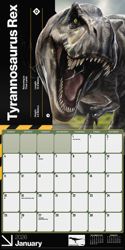 2026 Jurassic World: Rebirth Wall Calendar