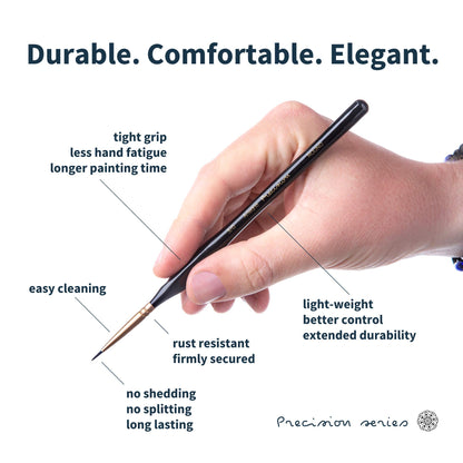 ARTEGRIA Detail Paint Brush Set, 8 Miniature Brushes with Extra Fine Tips and Ergonomic Handles, for Small Scale Models, Figurines, Paint by Numbers for Adults
