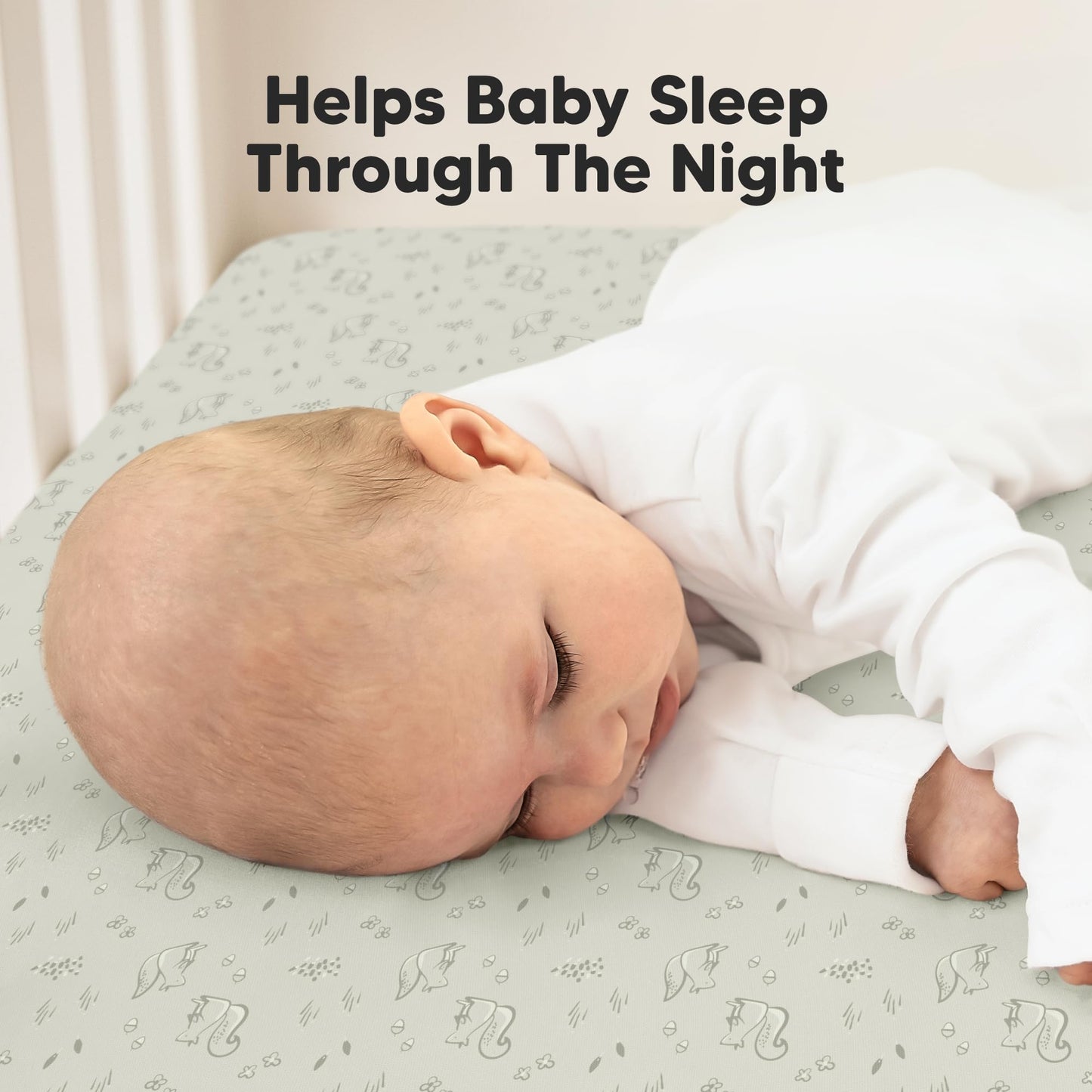 2-Pack Waterproof Crib Sheets for Girl, Boy - Organic Cotton Fitted Crib Sheets Neutral, Crib Mattress Protector Sheets, Soft Toddler Bed Sheets, Washable Infant Fitted Baby Crib Sheets (Pine Grove)