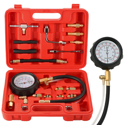 weyleity 0-140PSI Fuel Pressure Gauge Kit | Fuel Injection Pump Pressure Tester Gauge Kit, TU-114 Oil Pressure Tester Tool for Motorcycles Cars Trucks