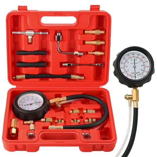 weyleity 0-140PSI Fuel Pressure Gauge Kit | Fuel Injection Pump Pressure Tester Gauge Kit, TU-114 Oil Pressure Tester Tool for Motorcycles Cars Trucks