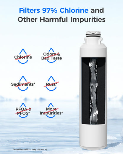 Waterdrop DA29-00020B Replacement for Samsung Water Filter HAF-CIN/EXP, DA29-00020B, HAF-CIN, DA29-00020B-1, RF28HMEDBSR, RF263BEAESR, RS25J500DSR, RF263TEAESG, HDX FMS-2, DA97-08006A-1, 3 Filters