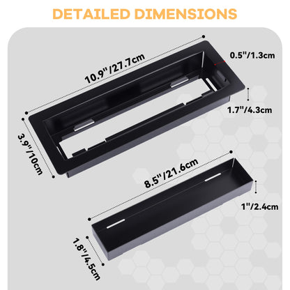 SOLRIX 3x10 Floor Registers, Black Flush Floor Vents Heavy Duty Steel Floor Registers Walkable Floor Register Vent Unadjustable Vent Covers for Home Floor Office DIY Enthusiasts