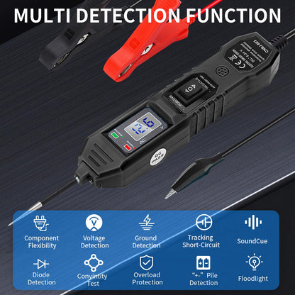 Power Circuit Probe Tester,6-24V DC Circuit Tester Automotive,Test Light,Fuse & Voltage Tester,Automotive Short Circuit Breake Finder Electrical Tools (Black) (Black)