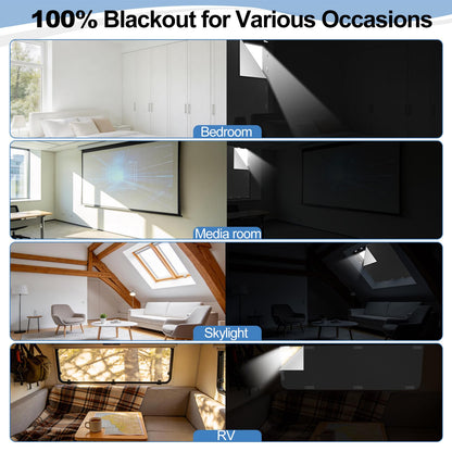 100% Magnetic Blackout Blinds 300 x 148 cm, Portable Black Out Shades Blackout Curtains for Bedroom, Media Room, Nursary, RV, Black Out Window Cover No Drill with Strong Magnets
