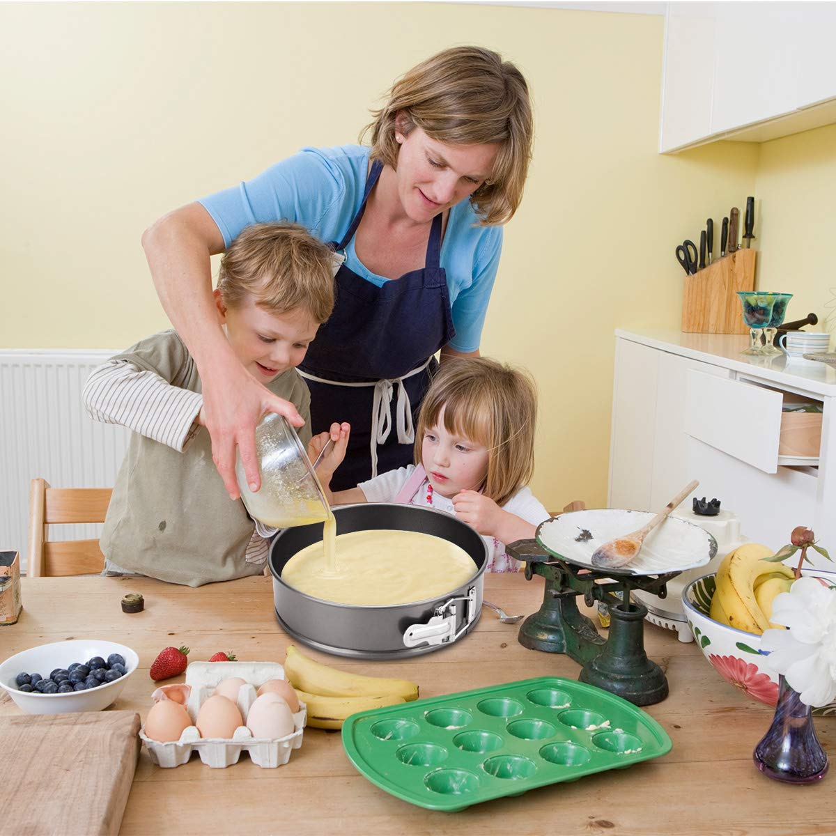 9" Non-Stick Cheesecake Pan, Springform Cake Pans Leakproof Round Cake Pan,Removable Bottom Quick Release Latch Moulds for Birthday Cake