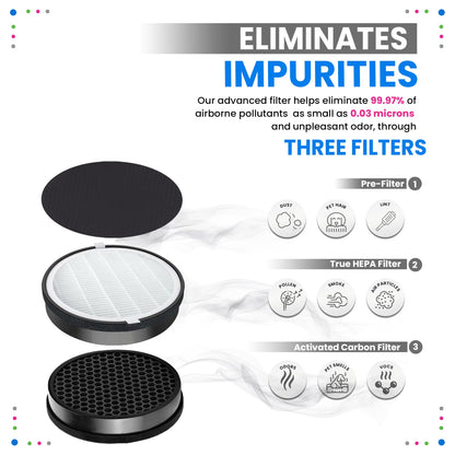 Bagean LV-H132 Replacement Filter for Levoit Air Purifier Compatible with Levoit Filter Replacement - Certified H13 True HEPA with Activated Carbon Filters 99.97% of Particles and Purifies Air (2-Pk)